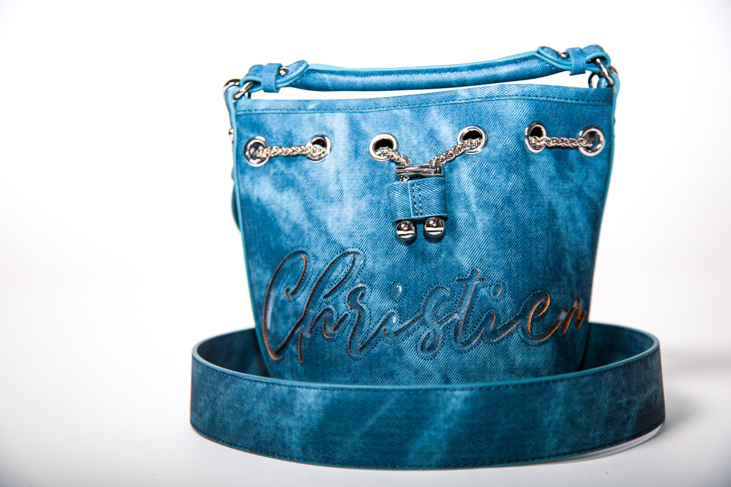 Denim Blues Bucket Bag