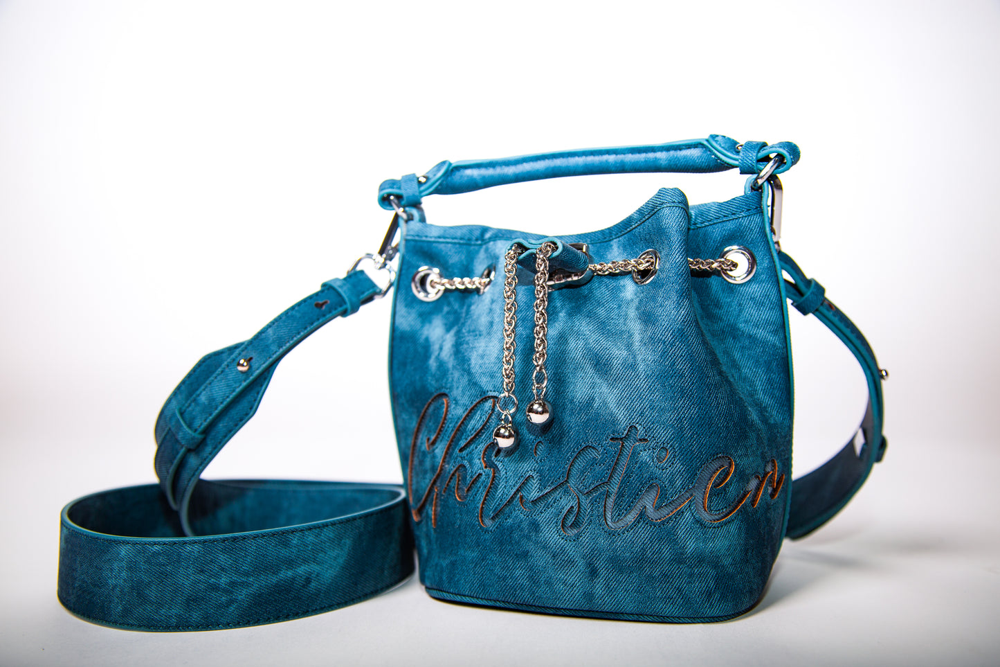 Denim Blues Bucket Bag