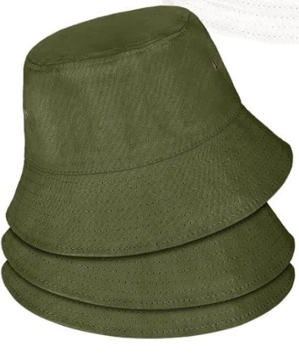 Kids Olive Green Bucket Hat