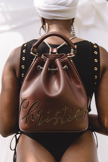 Christien large bucket backpack bag